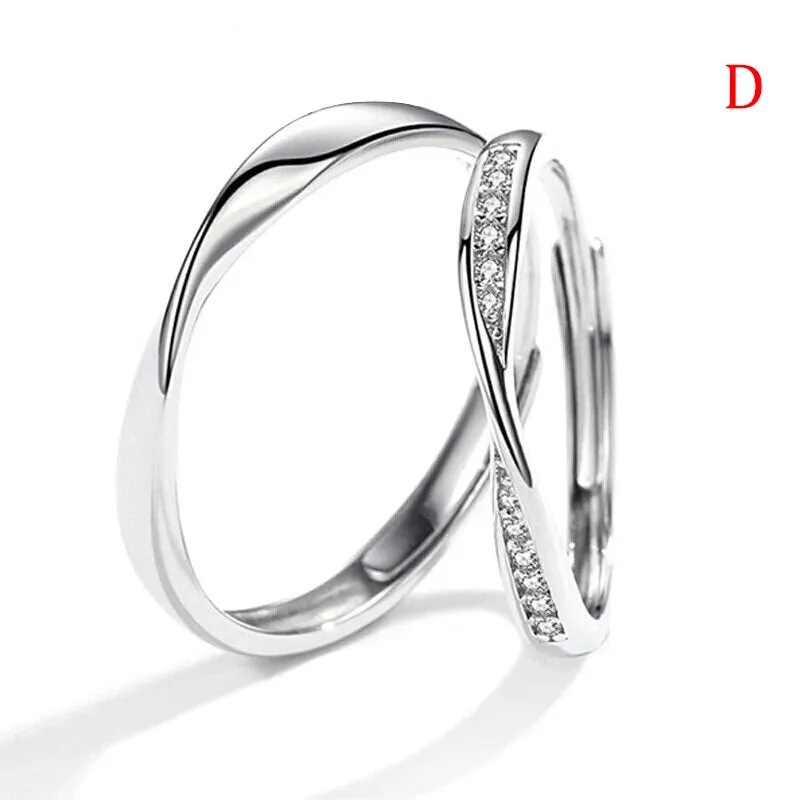 1 Pair Luxury Stainless Steel Rings for Women - Trending Korean Fashion Accessories