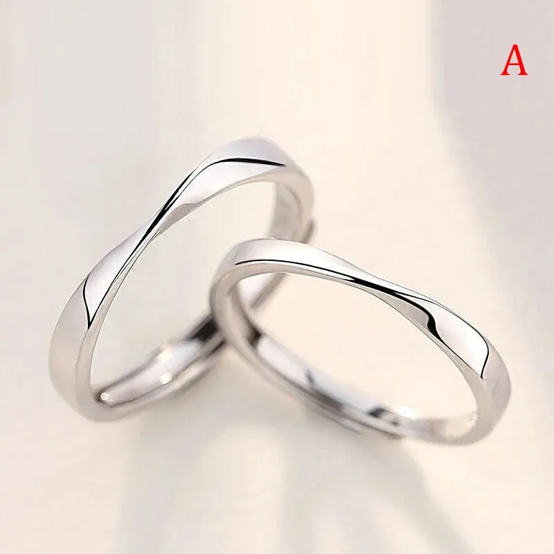 1 Pair Luxury Stainless Steel Rings for Women - Trending Korean Fashion Accessories