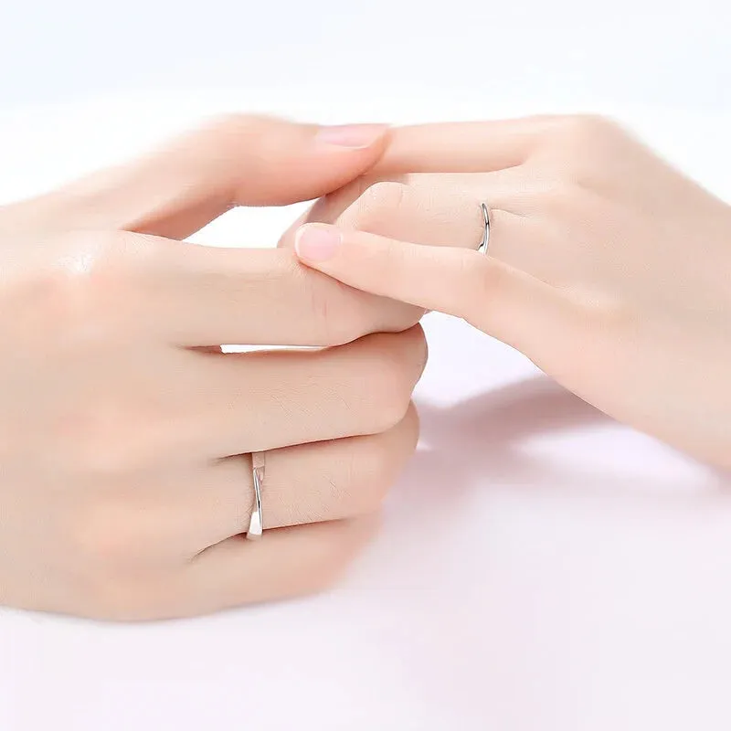 1 Pair Luxury Stainless Steel Rings for Women - Trending Korean Fashion Accessories