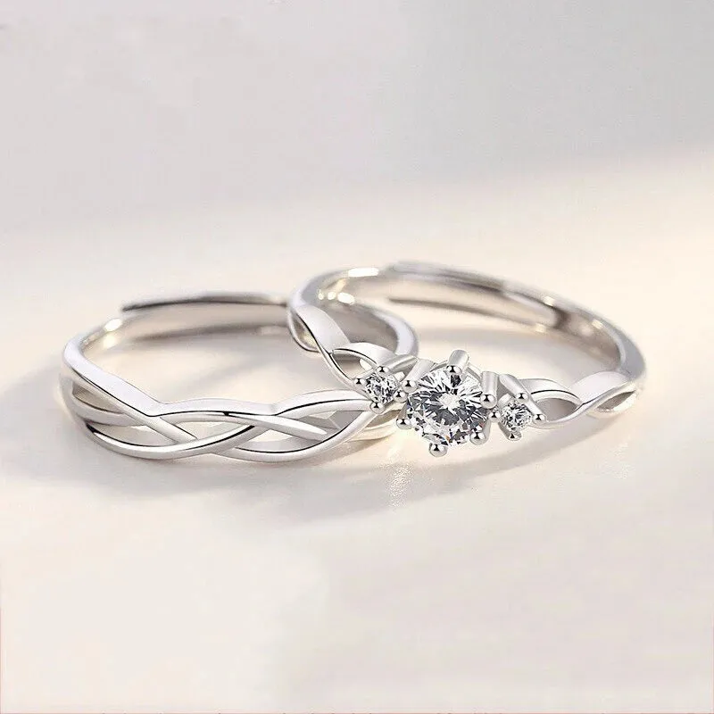 1 Pair Luxury Stainless Steel Rings for Women - Trending Korean Fashion Accessories