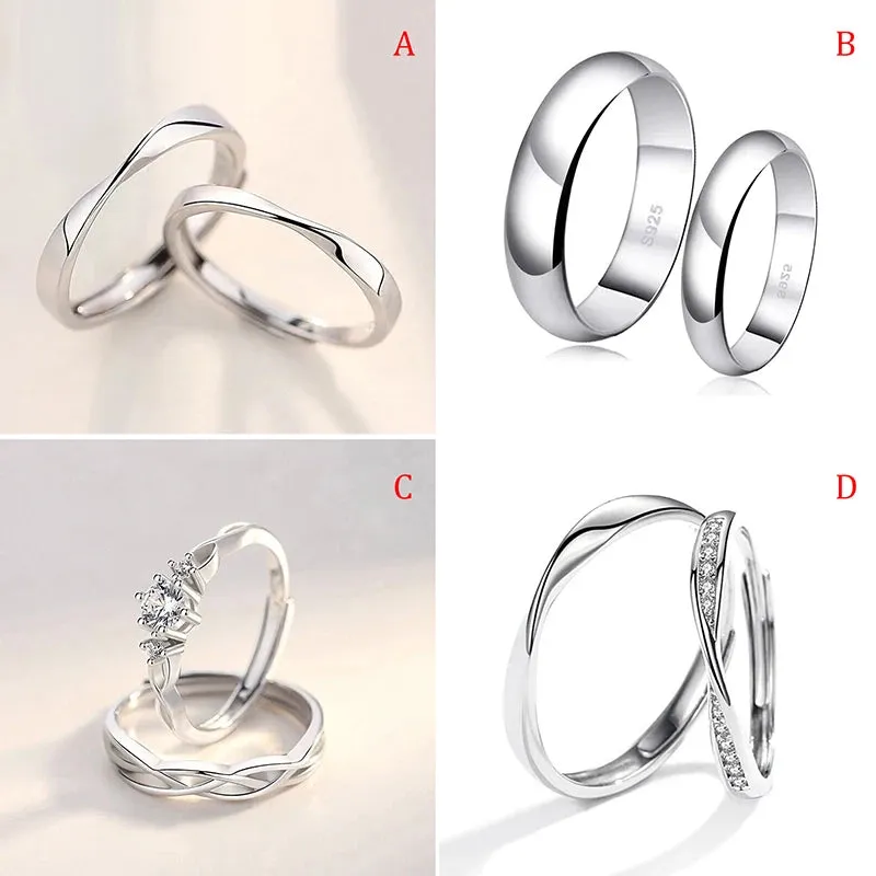 1 Pair Luxury Stainless Steel Rings for Women - Trending Korean Fashion Accessories