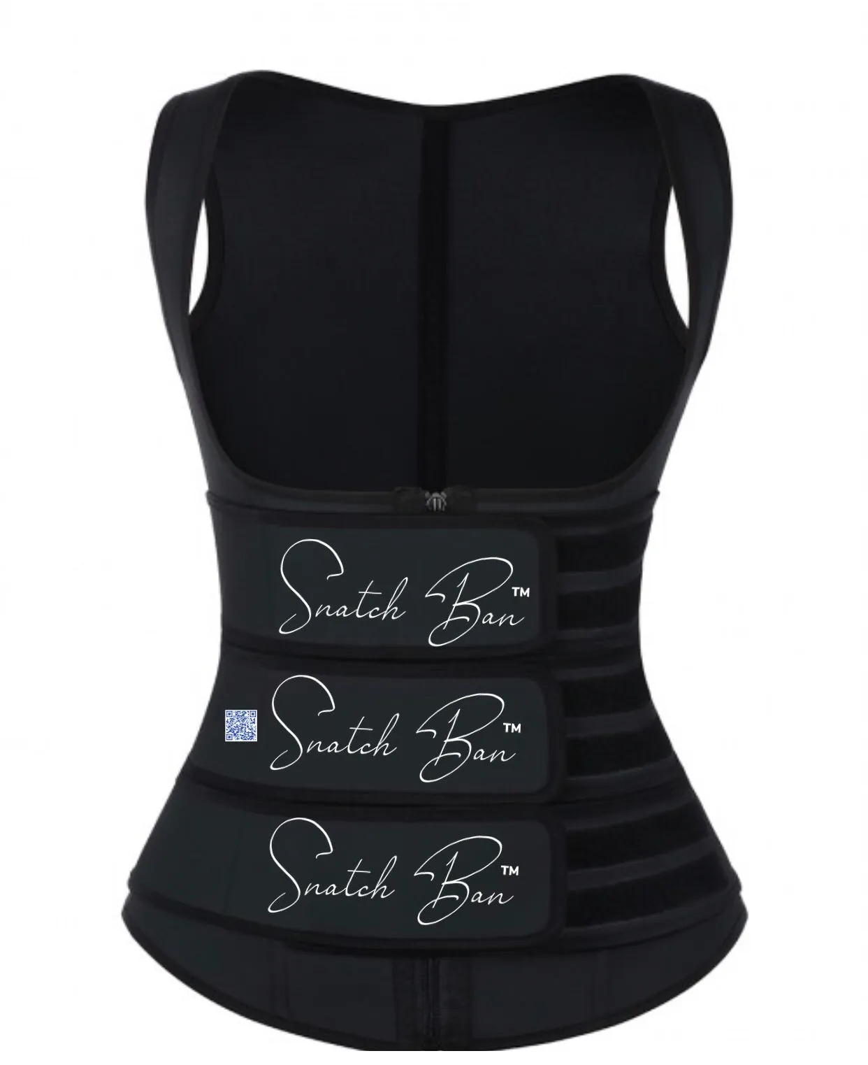 100% LATEX Triple Smooth Silhouette Black Latex Waist Trainer Vest Three Belts 88