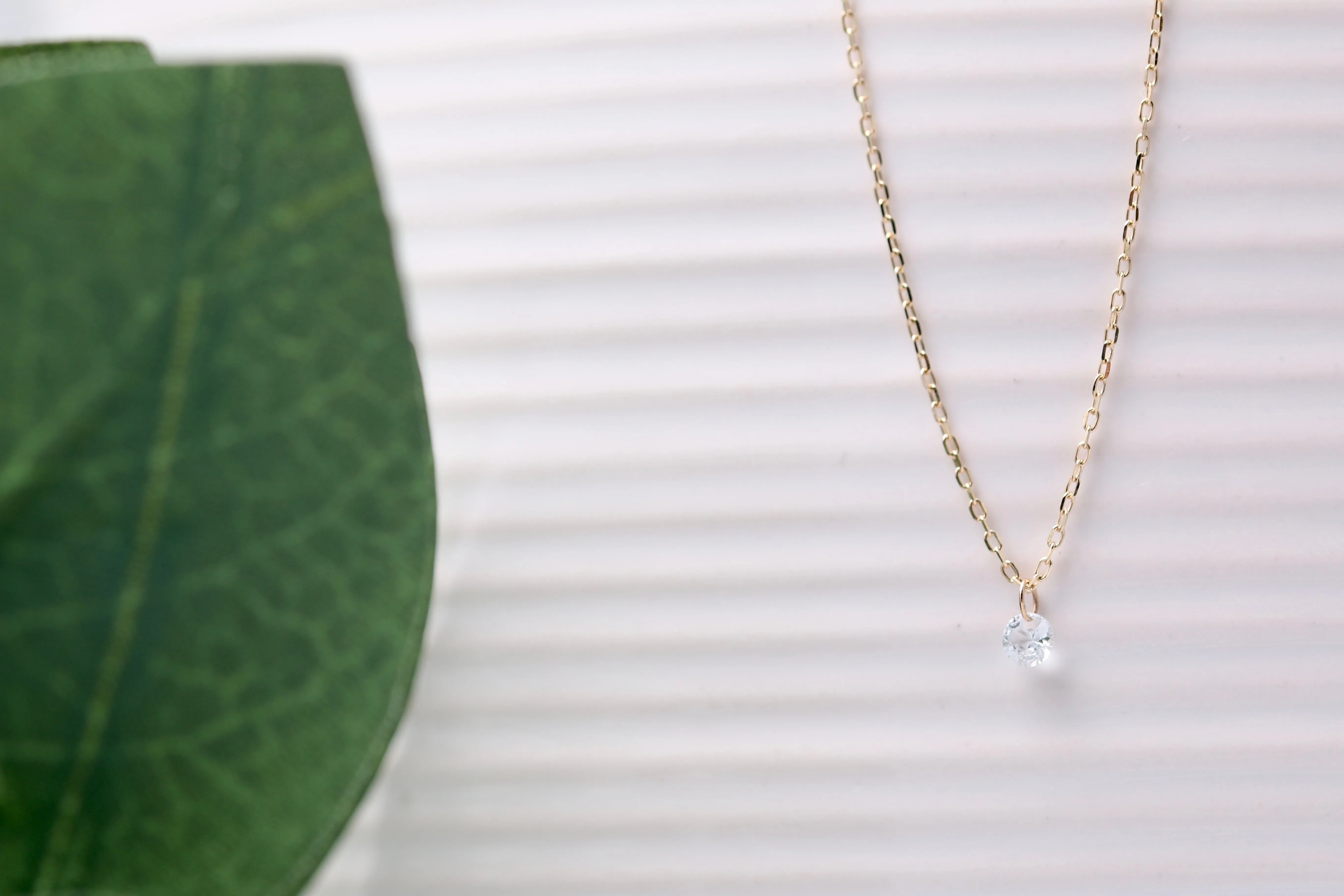 10K Micro White Sapphire Necklaces