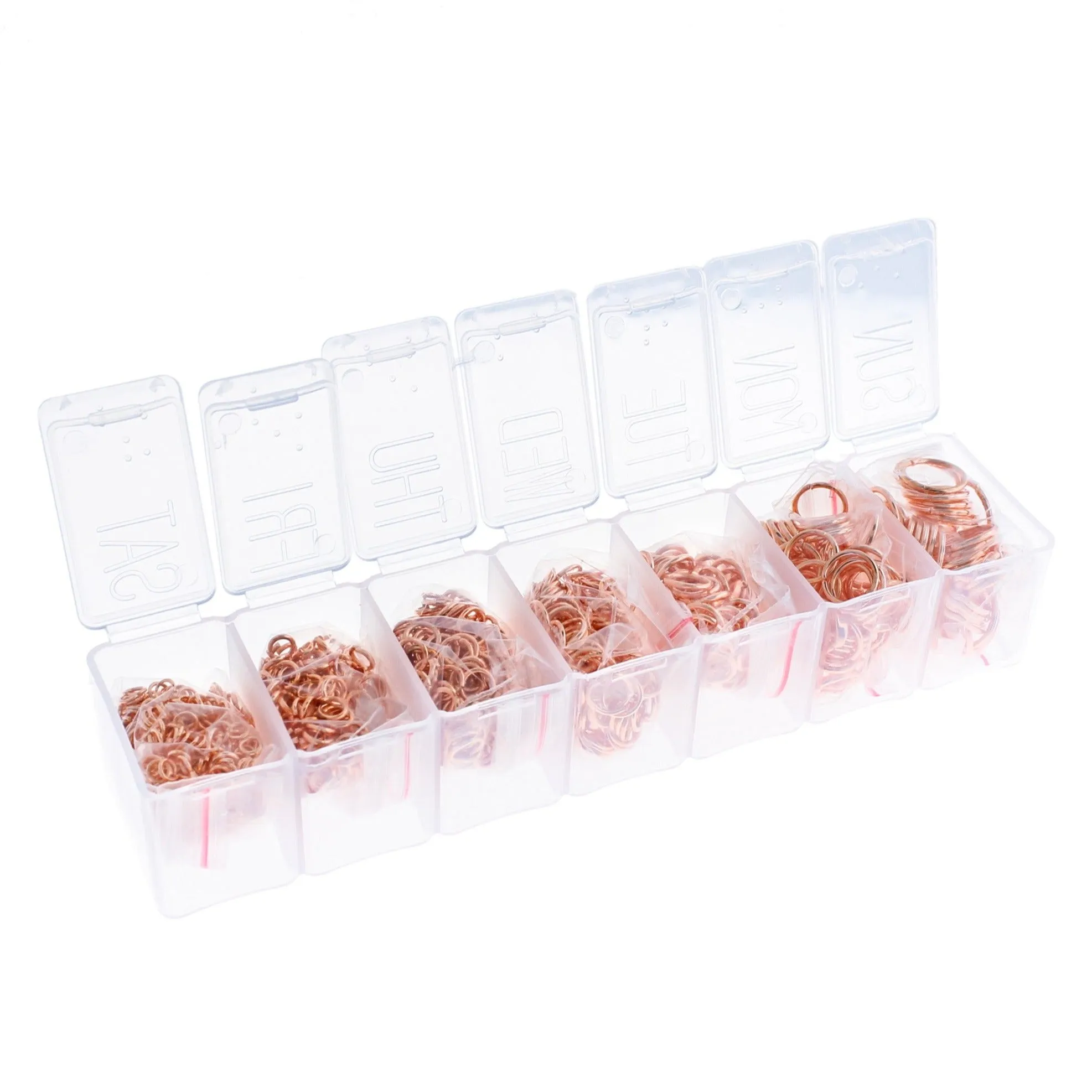 1375 Jump Rings - Assorted Sizes in Handy Storage Box - 3mm - 10mm - Choose Your Tone!