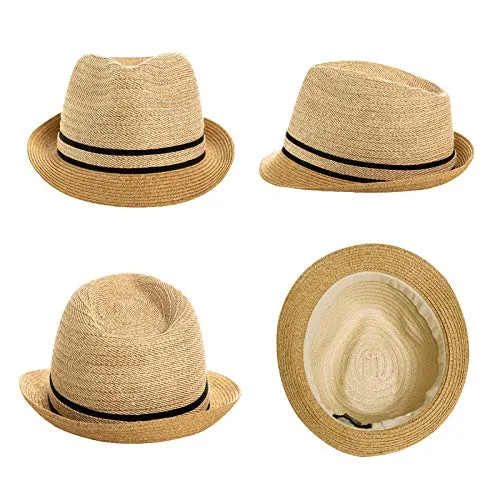 1920s Straw Panama Fedora Hat Cap for Men 1920s Gatsby Derby Hat for Womens