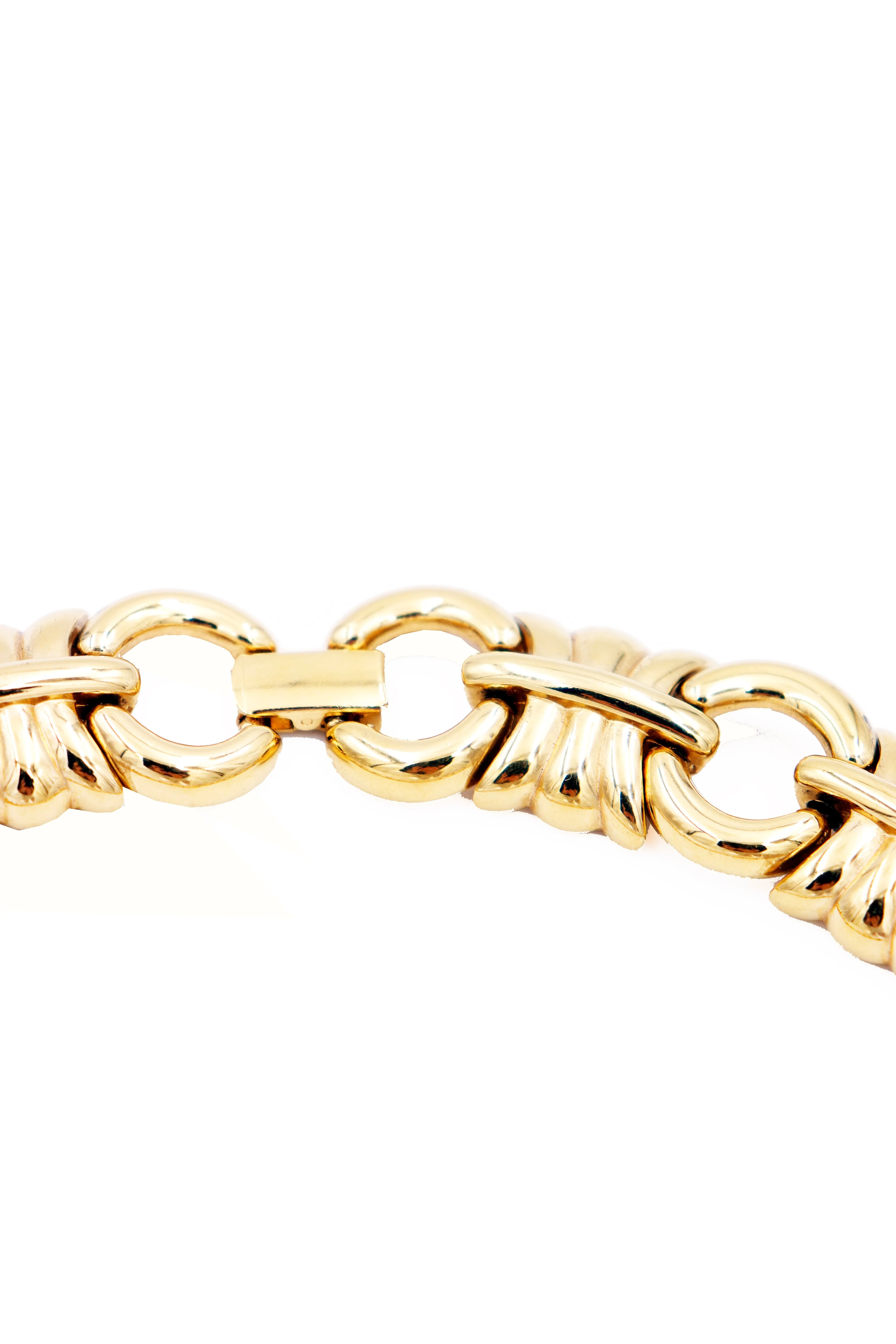 1980s Givenchy Vintage Link Gold Plated Collar Necklace