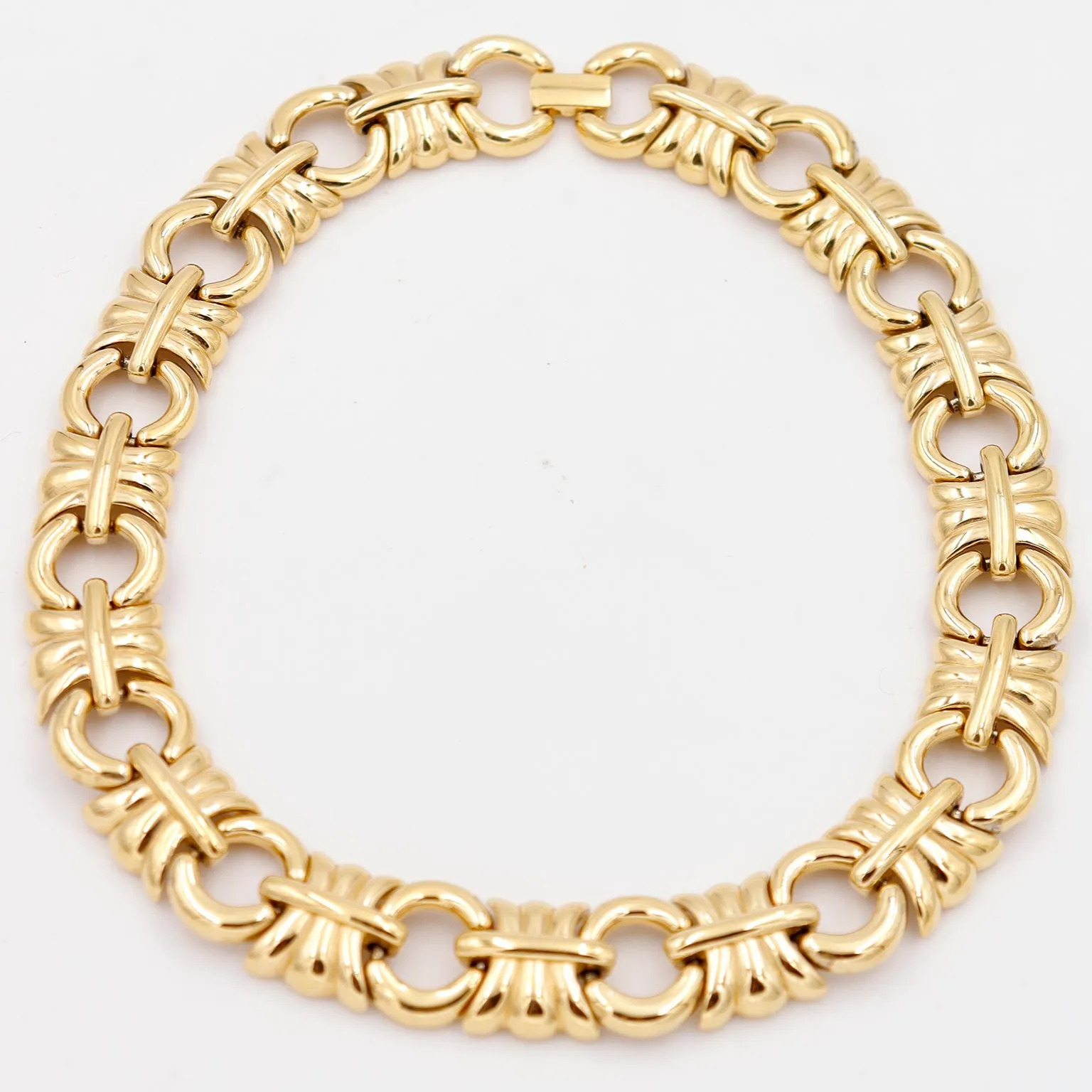 1980s Givenchy Vintage Link Gold Plated Collar Necklace