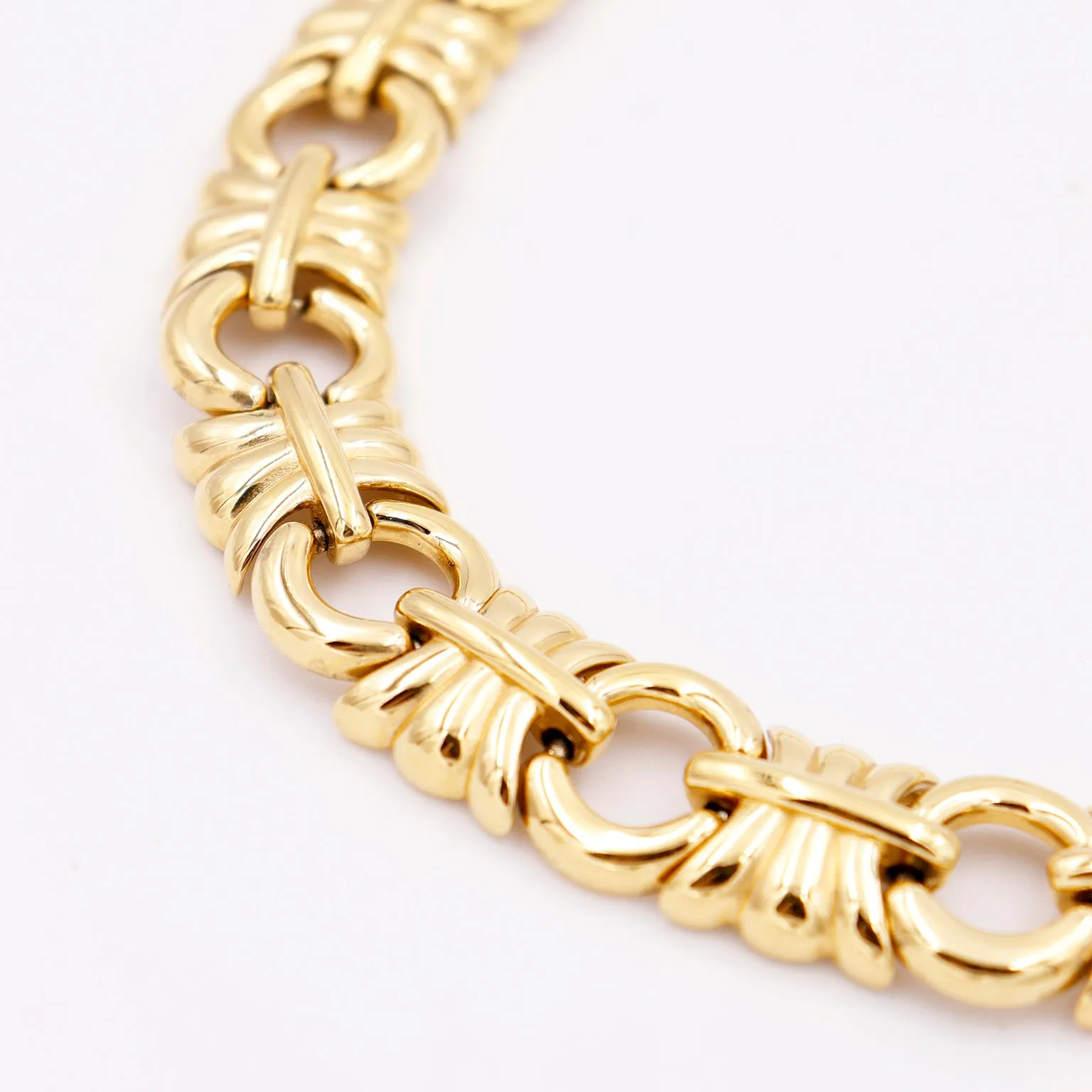 1980s Givenchy Vintage Link Gold Plated Collar Necklace