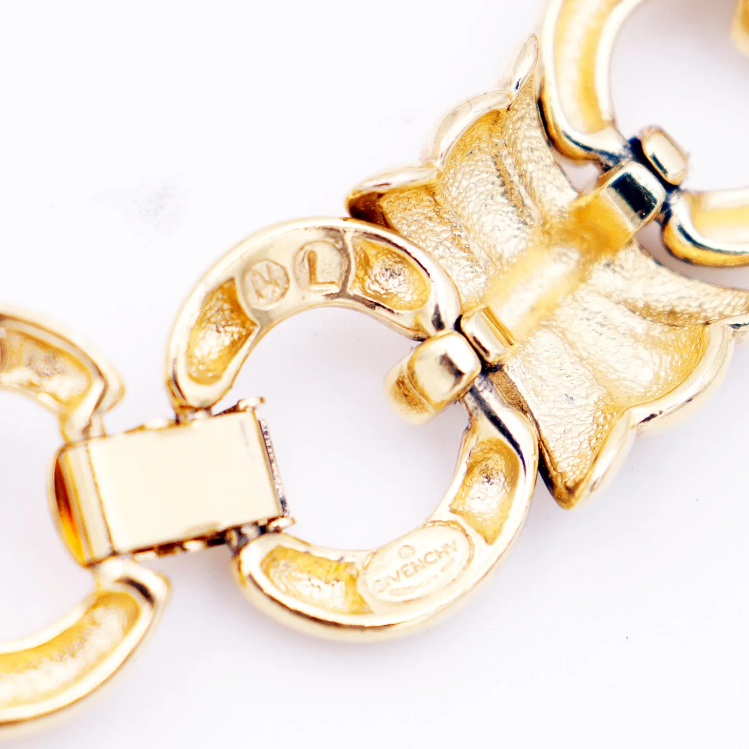 1980s Givenchy Vintage Link Gold Plated Collar Necklace