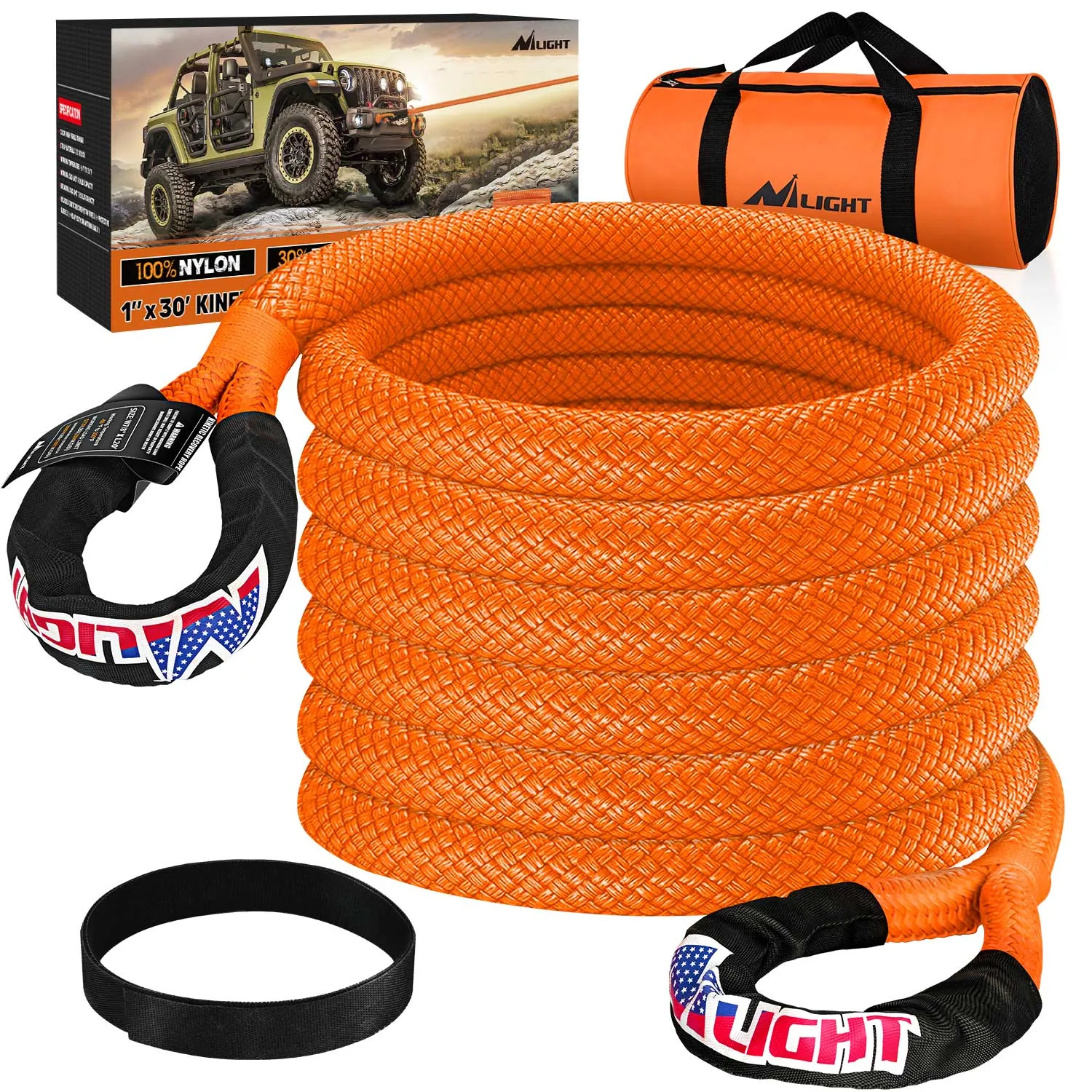 1in x 30ft Kinetic Recovery Rope 33000LBS
