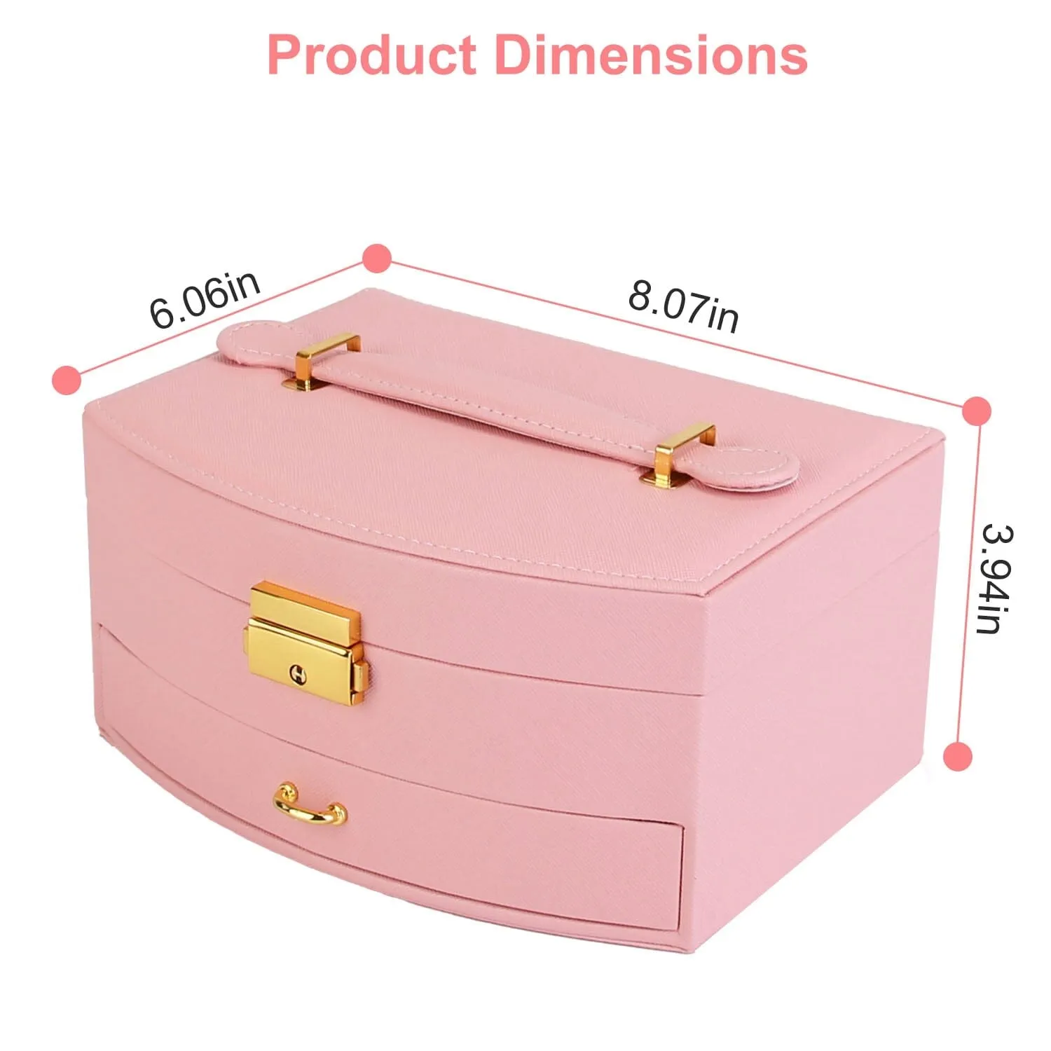 2-Layer Lockable Leather Jewelry Box