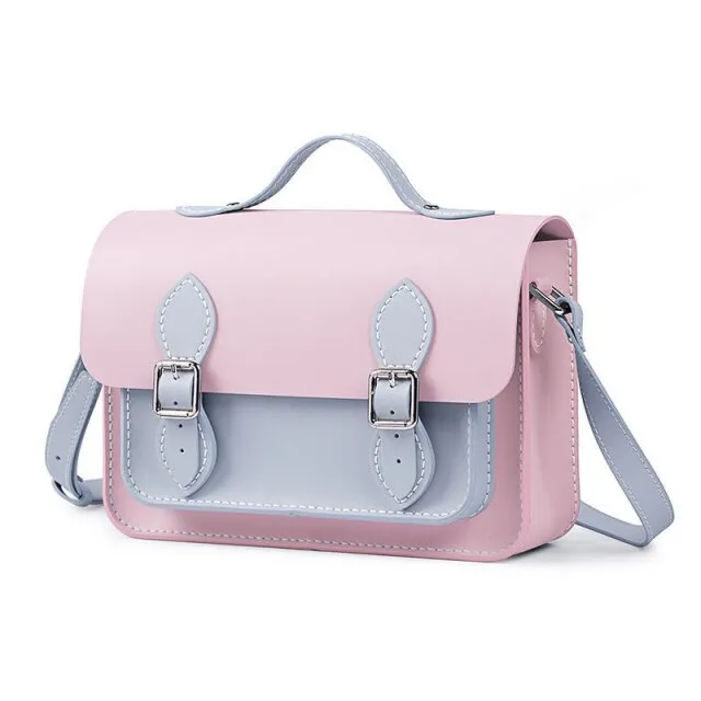 2021New Retro Minority Cambridge Messenger Bag Women's Shoulder Bag Hand-stitched Self-made DIY Material PU LeatherCrossbody Bag