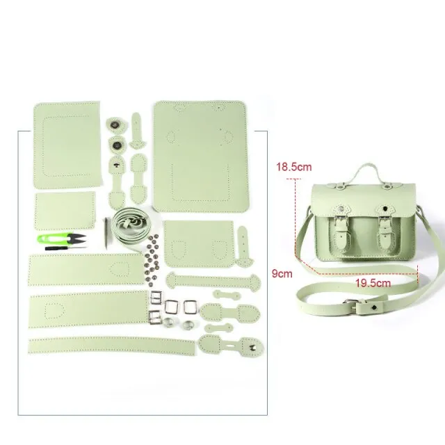 2021New Retro Minority Cambridge Messenger Bag Women's Shoulder Bag Hand-stitched Self-made DIY Material PU LeatherCrossbody Bag