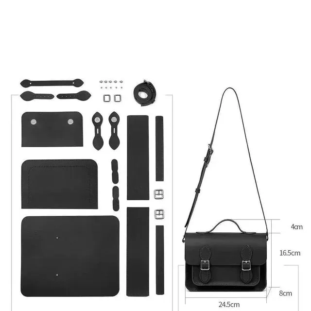 2021New Retro Minority Cambridge Messenger Bag Women's Shoulder Bag Hand-stitched Self-made DIY Material PU LeatherCrossbody Bag