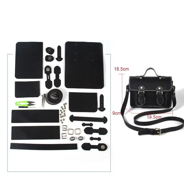 2021New Retro Minority Cambridge Messenger Bag Women's Shoulder Bag Hand-stitched Self-made DIY Material PU LeatherCrossbody Bag