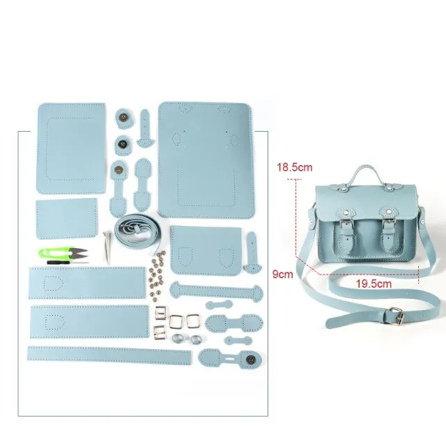 2021New Retro Minority Cambridge Messenger Bag Women's Shoulder Bag Hand-stitched Self-made DIY Material PU LeatherCrossbody Bag