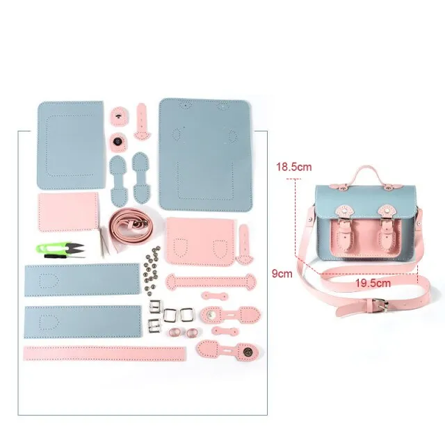 2021New Retro Minority Cambridge Messenger Bag Women's Shoulder Bag Hand-stitched Self-made DIY Material PU LeatherCrossbody Bag