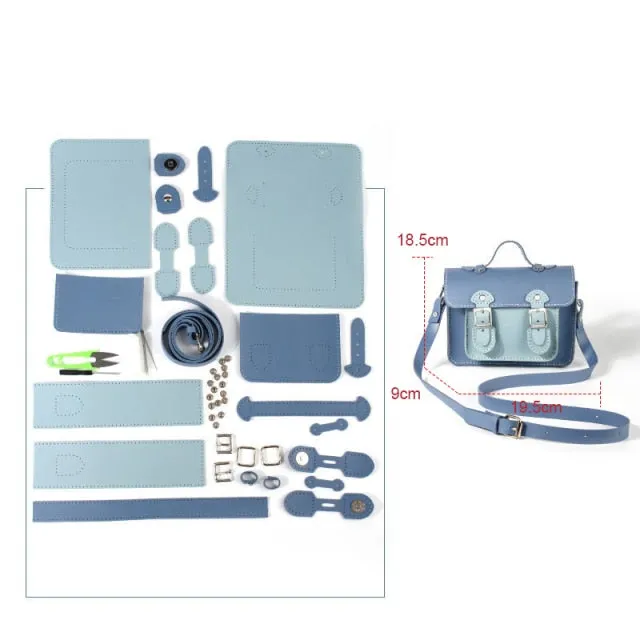 2021New Retro Minority Cambridge Messenger Bag Women's Shoulder Bag Hand-stitched Self-made DIY Material PU LeatherCrossbody Bag