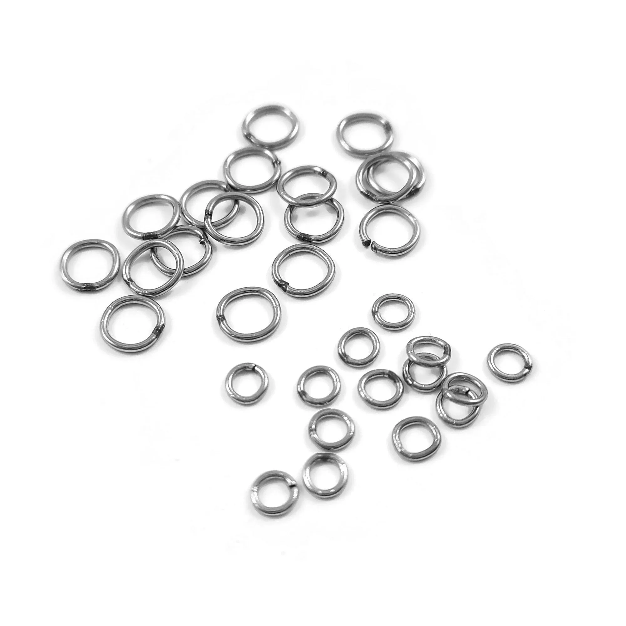 50 Closed soldered stainless steel jump rings, 4mm, 6mm, 7mm