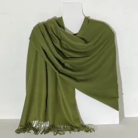 Aggie Cashmere Mix Wrap - Laurel Green