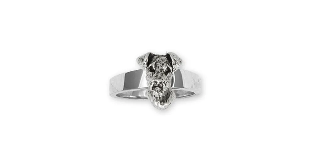 Airedale Terrier Ring Jewelry Sterling Silver Handmade Dog Ring AR7-R