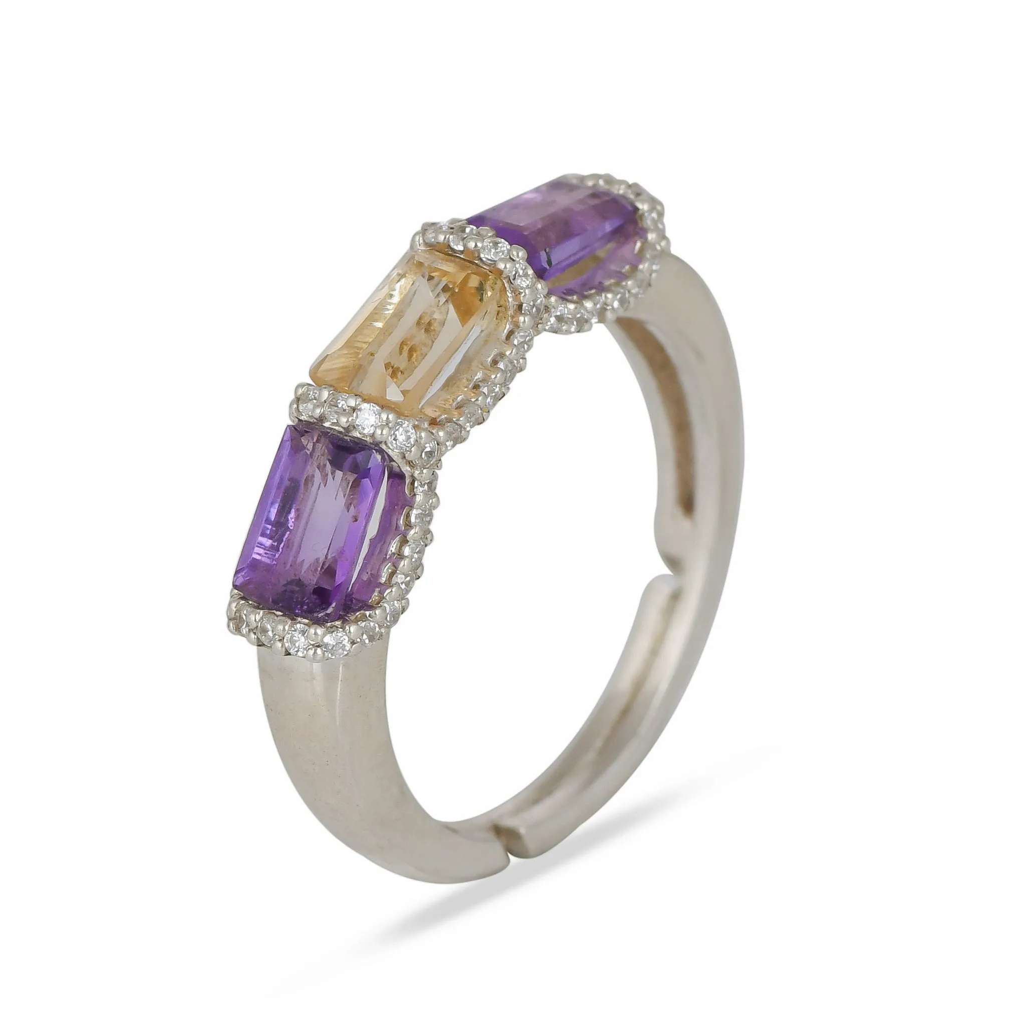 Amethyst Citrine Ring  925 Silver - from Purl