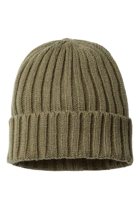 Atlantis Headwear Mens Sustainable Cable Knit Cuffed Beanie - Olive Green