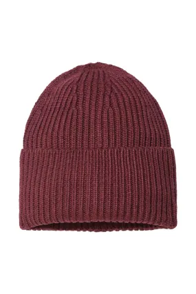 Atlantis Headwear Mens Sustainable Chunky Rib Cuffed Beanie - Burgundy Melange