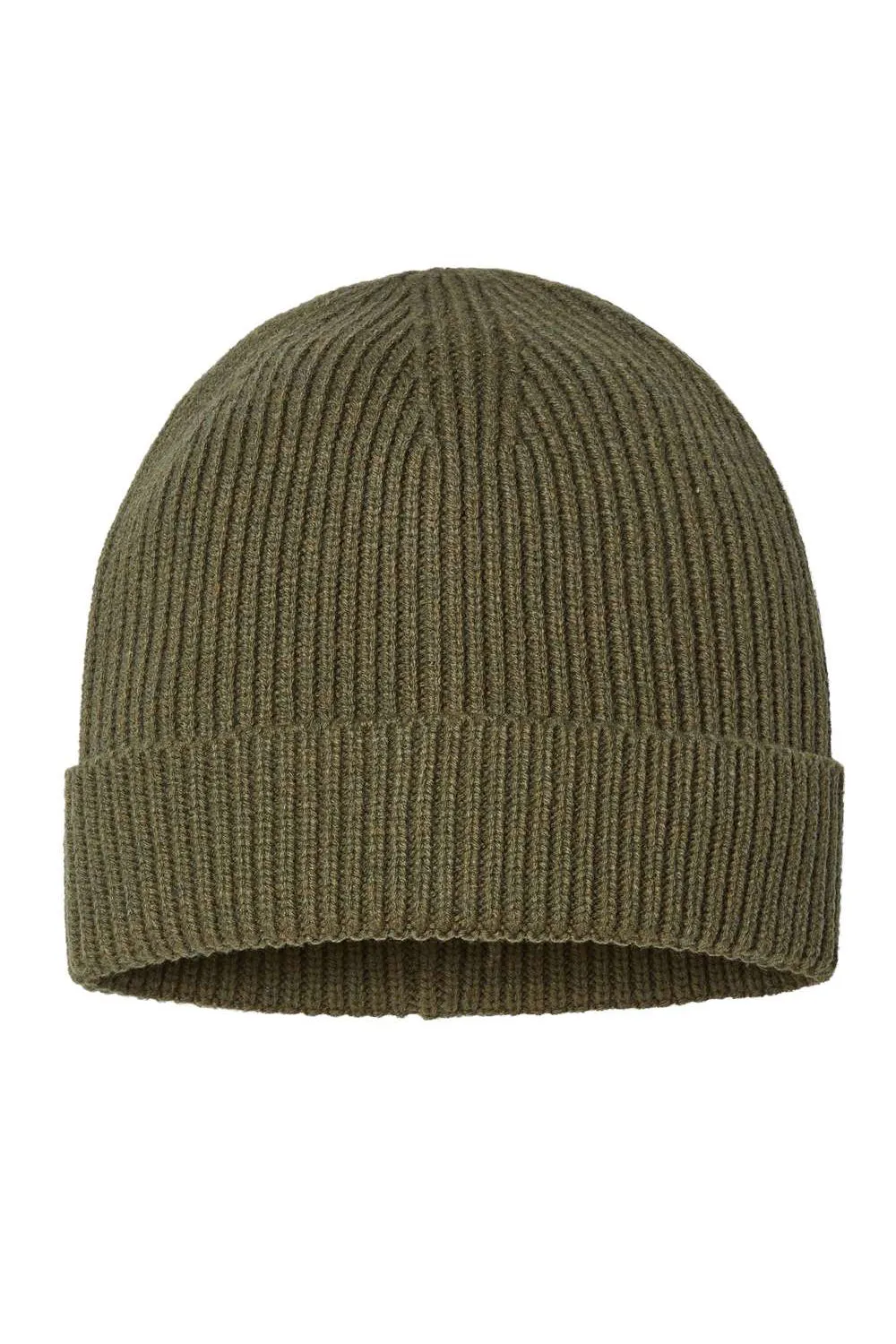 Atlantis Headwear Mens Sustainable Fine Rib Cuffed Beanie - Olive Green