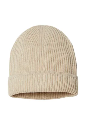 Atlantis Headwear Mens Sustainable Finish Edge Cuffed Beanie - Light Beige