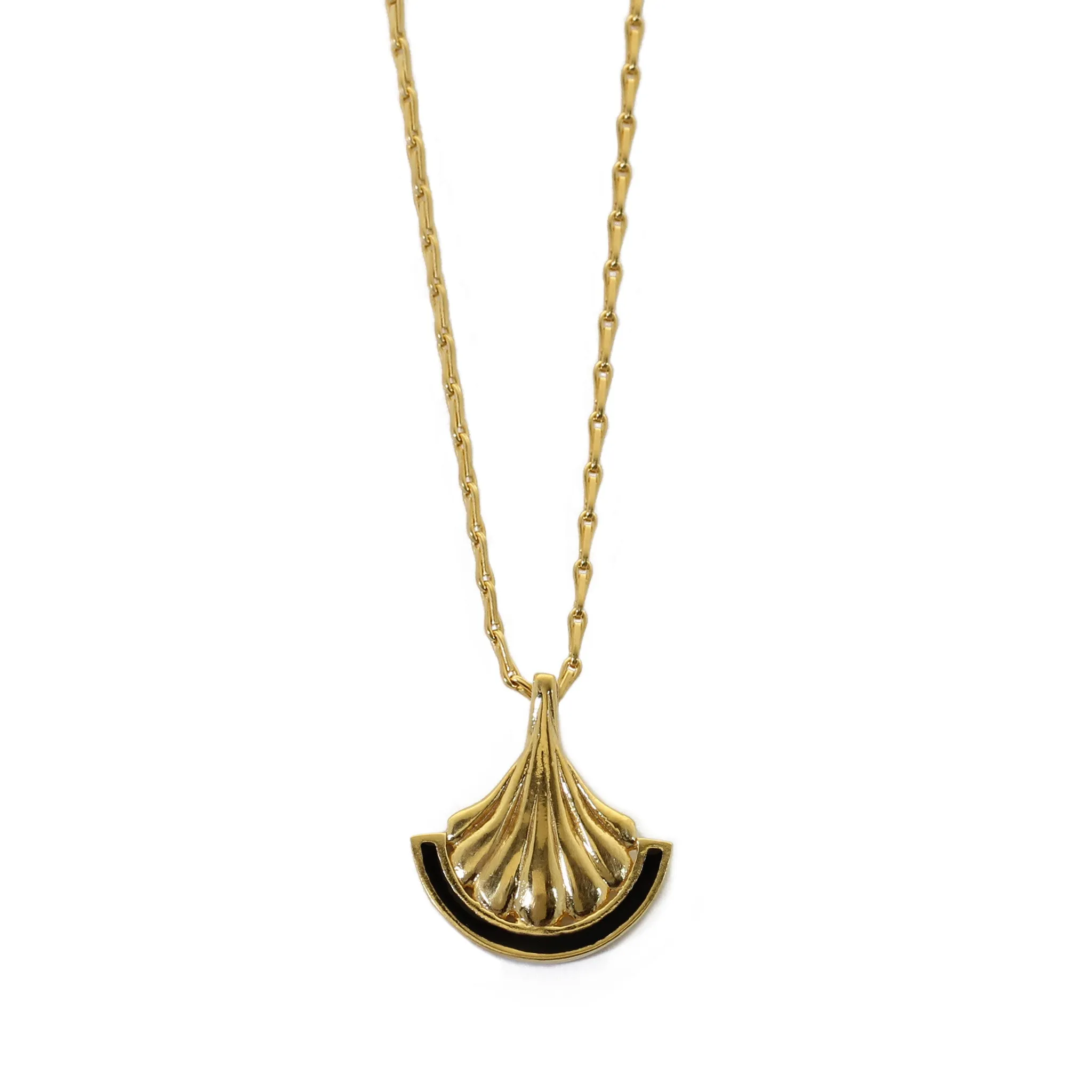 Black Enamel Pillar Pendant