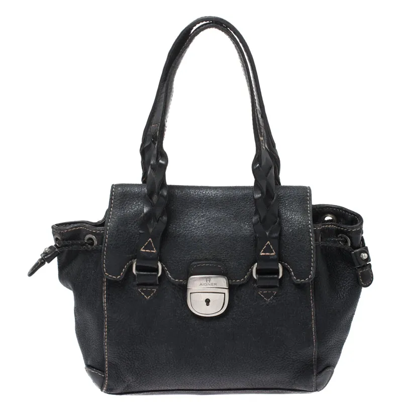 Black Leather Small Satchel