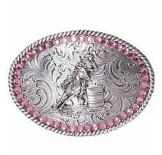 BLAZIN ROXX GIRLS PINK CRYSTAL BARREL RACER BUCKLE
