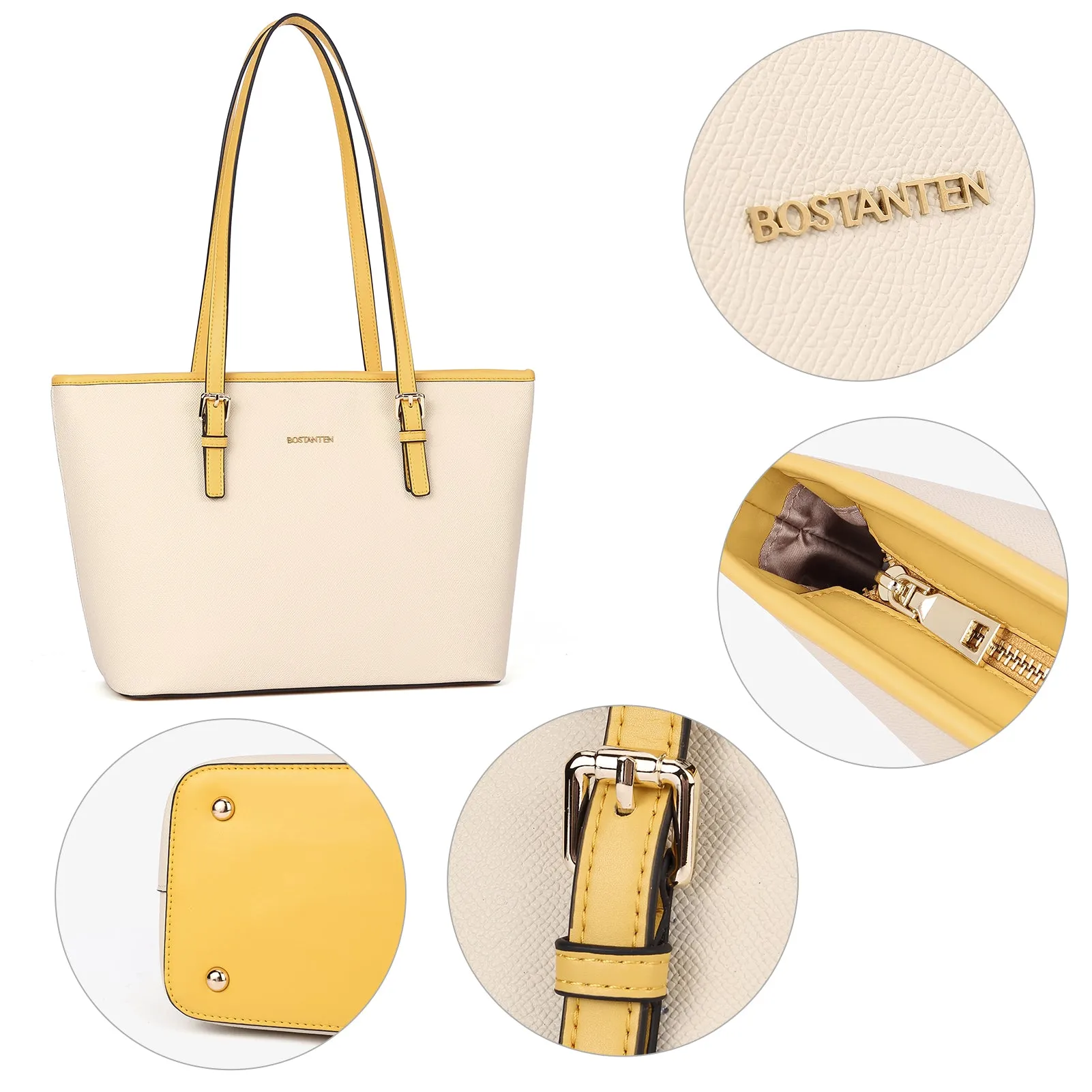 BOSTANTEN Women Handbag Genuine Leather Tote Bag Shoulder Purses