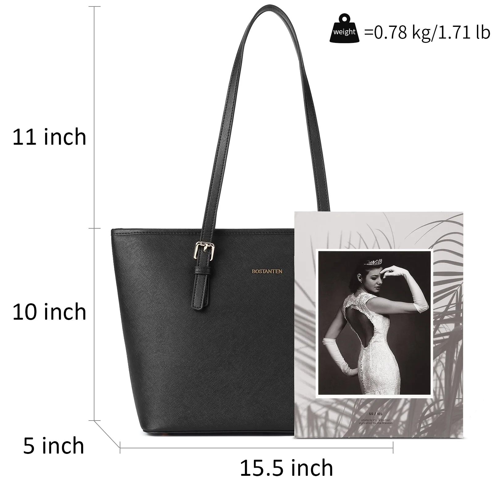 BOSTANTEN Women Handbag Genuine Leather Tote Bag Shoulder Purses