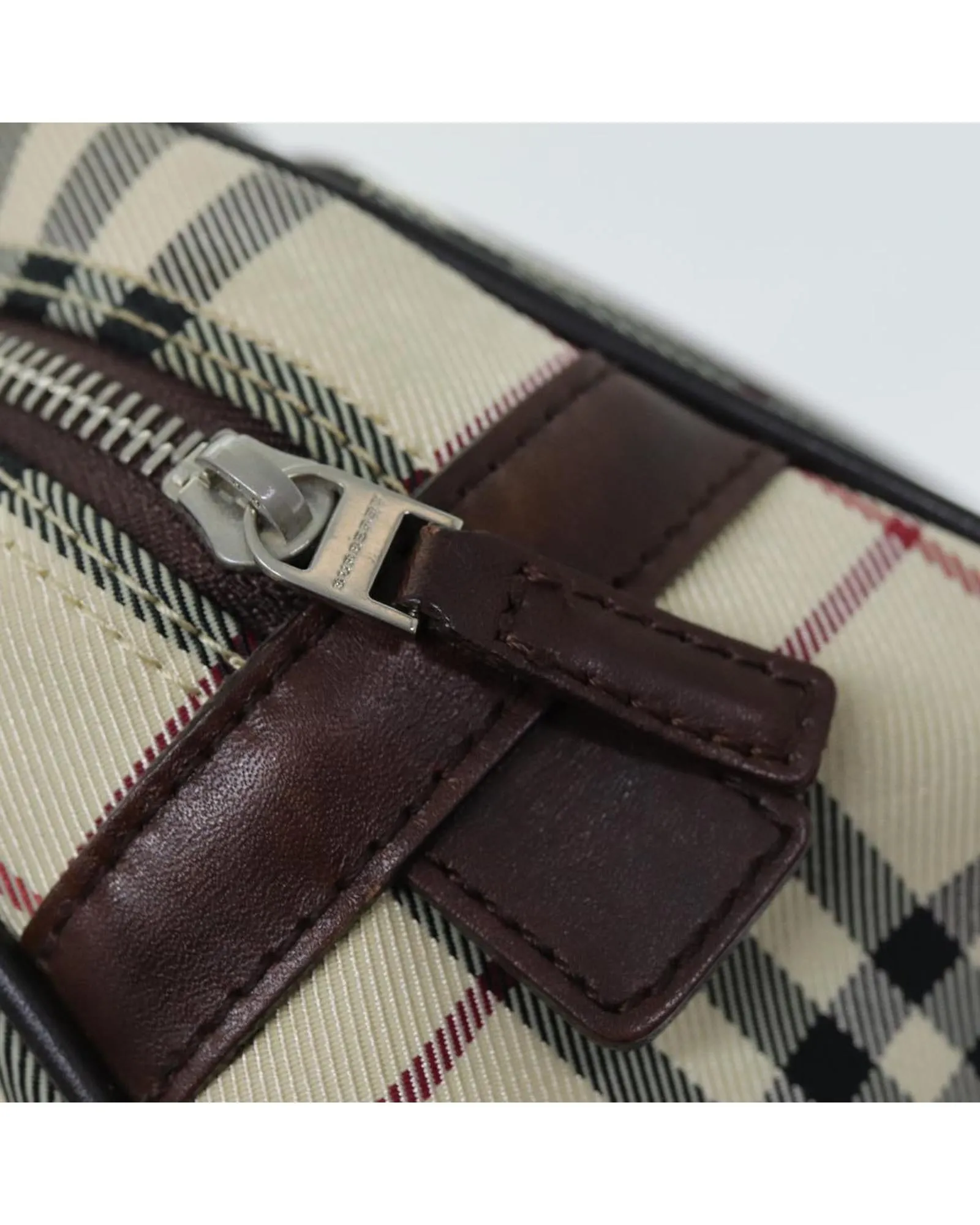 BURBERRY Small Check Satchel Handbag BeigeBrown