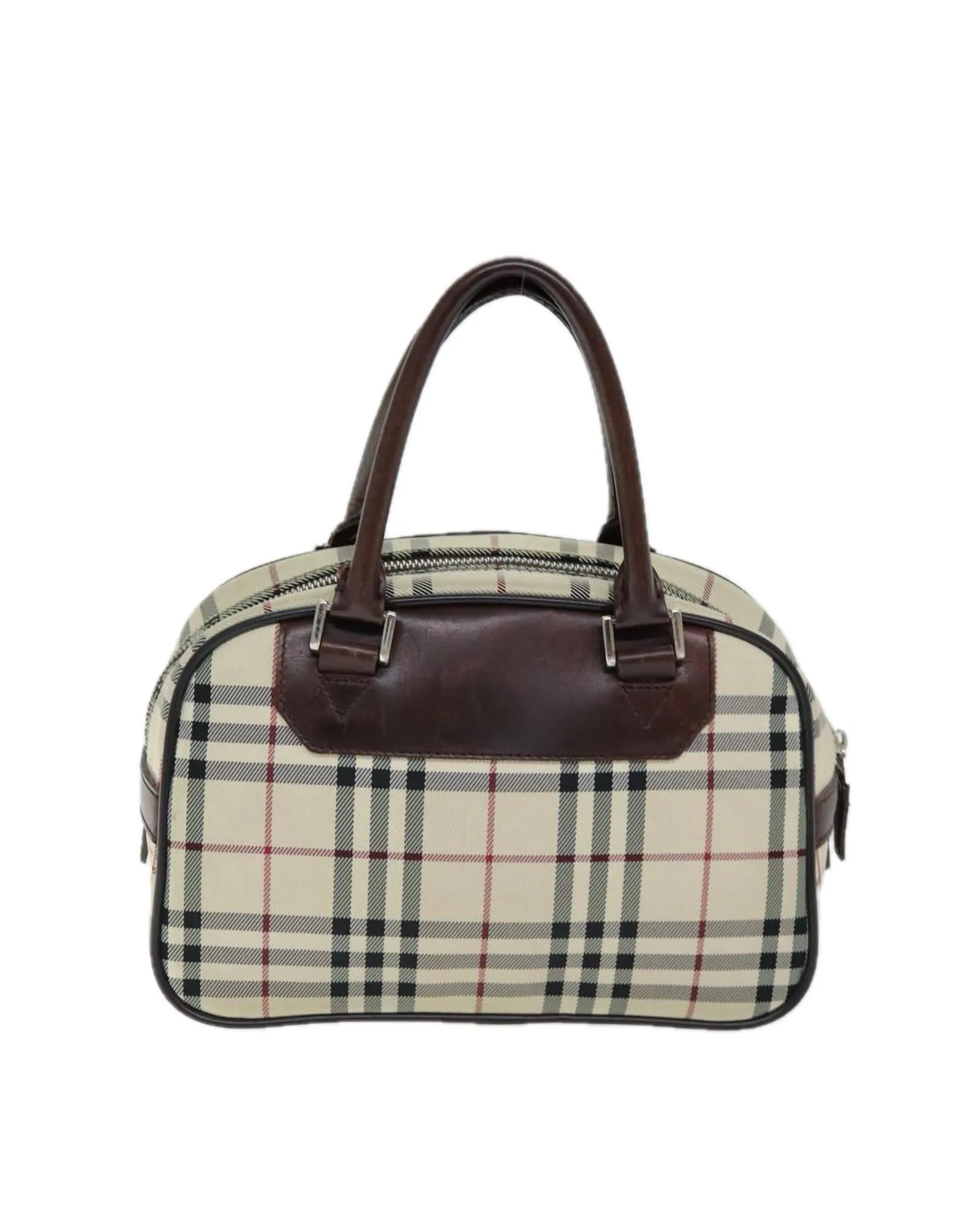 BURBERRY Small Check Satchel Handbag BeigeBrown