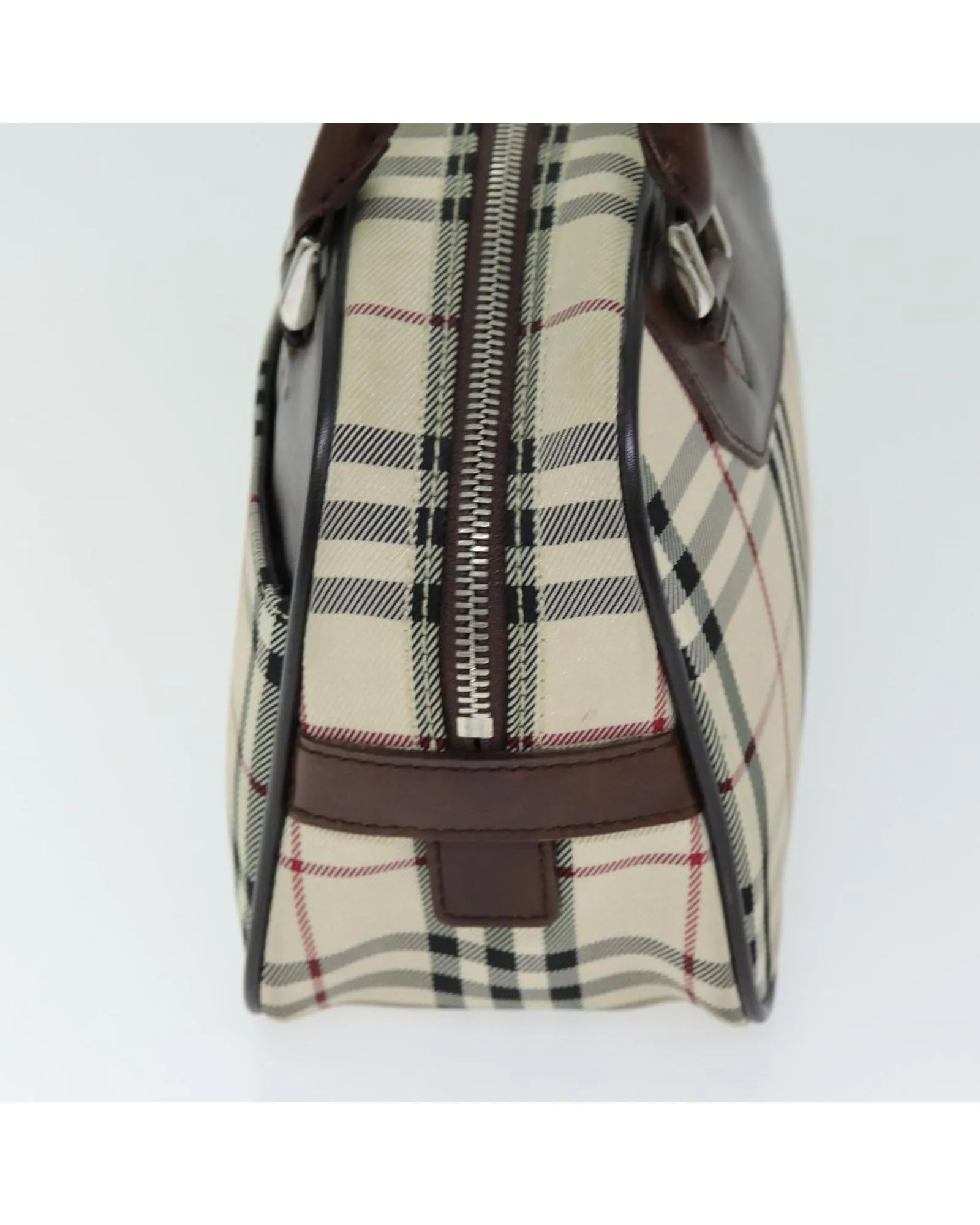 BURBERRY Small Check Satchel Handbag BeigeBrown