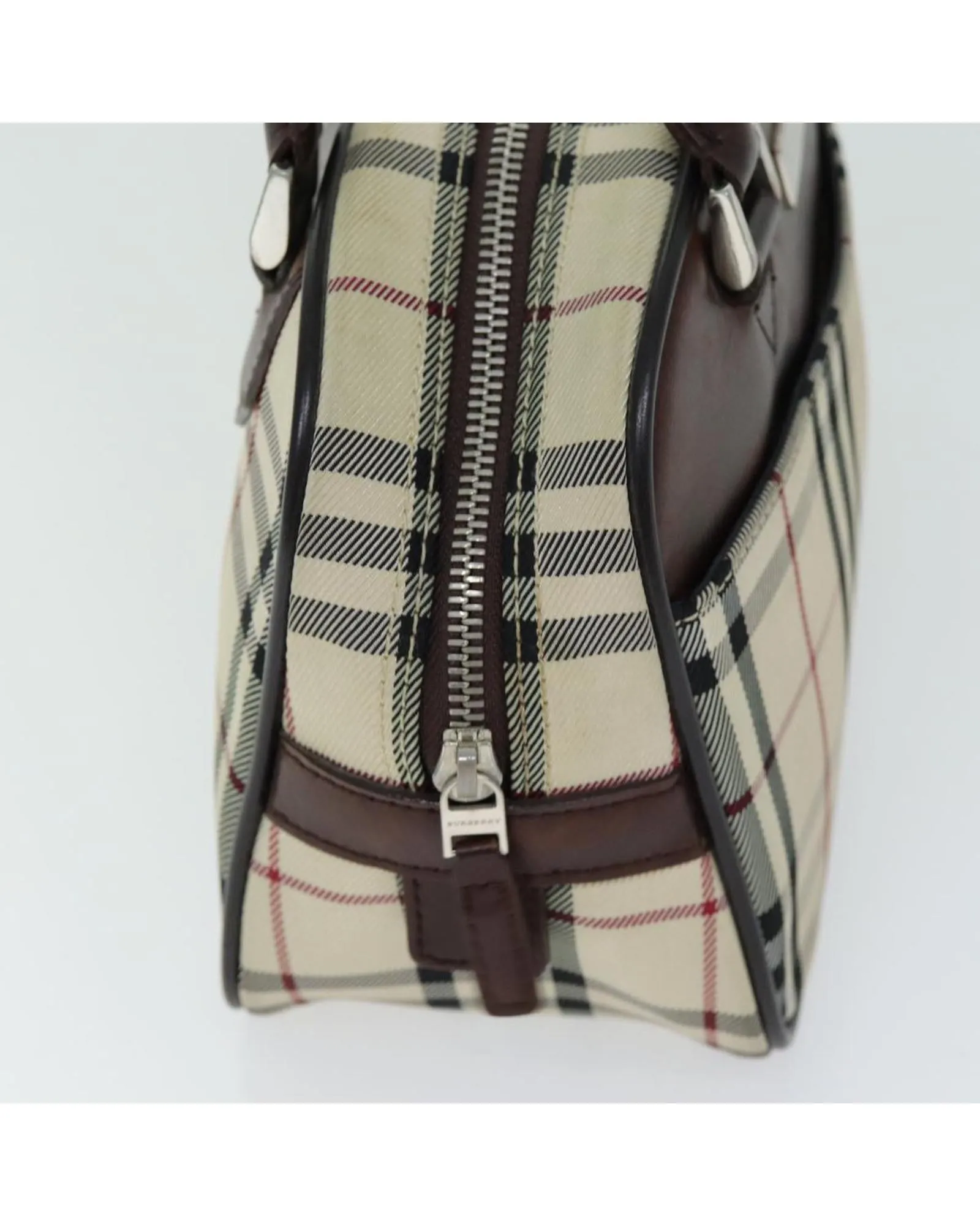 BURBERRY Small Check Satchel Handbag BeigeBrown