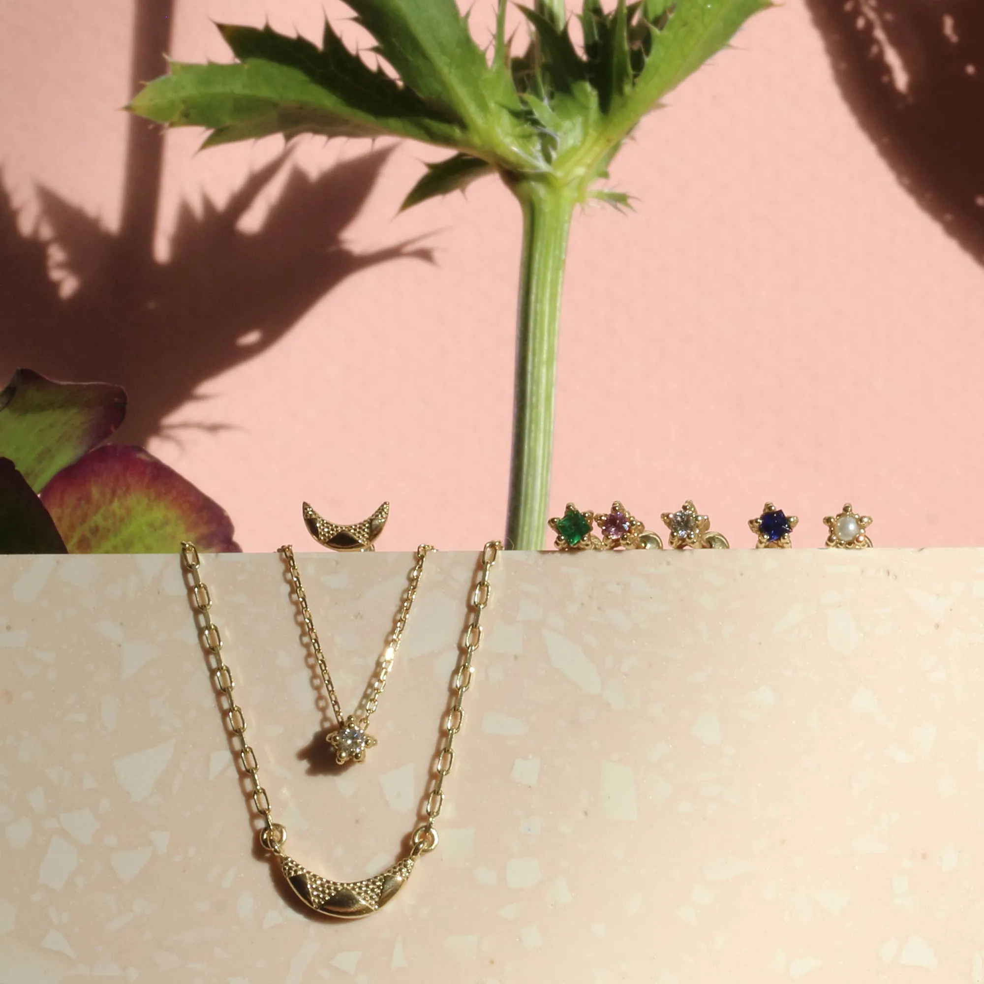 Callisto Crescent 9ct Moon Necklace