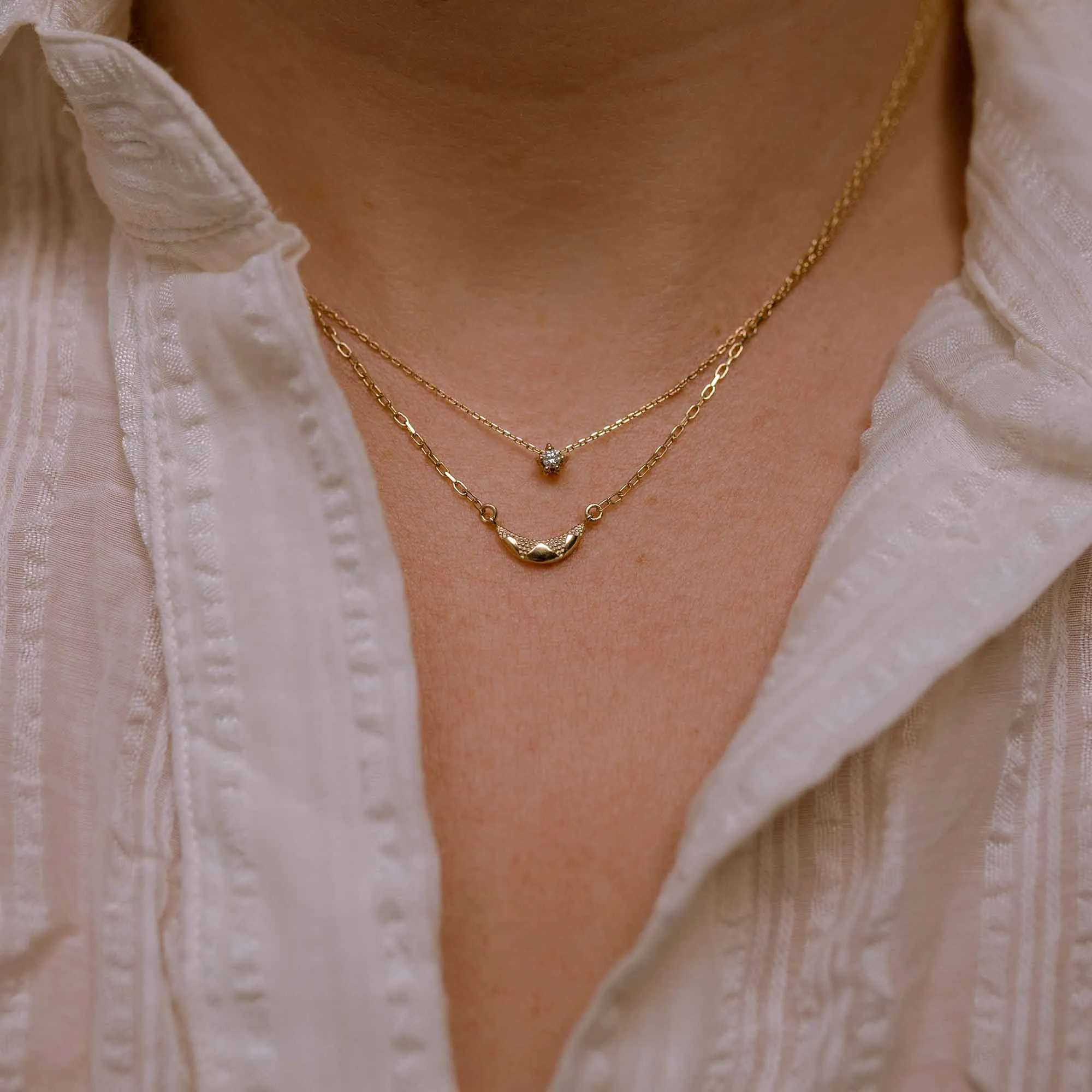 Callisto Crescent 9ct Moon Necklace