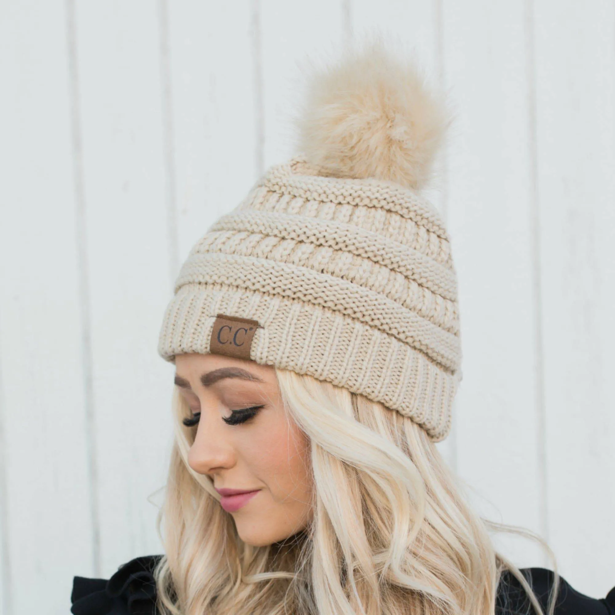 CC Trending Pom School Spirit Colors Beanies Hats