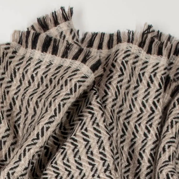 Chevron Striped Pashmina Cashmere Shawl