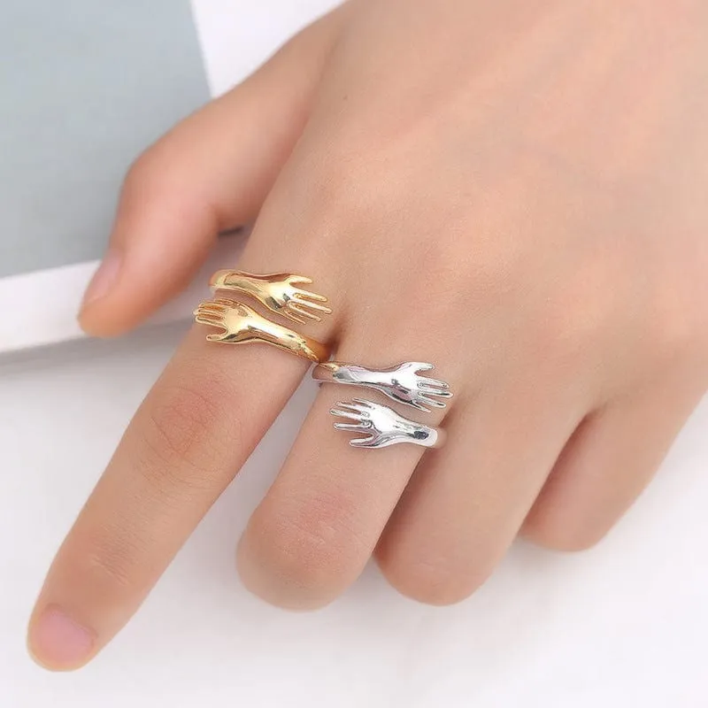Christian Hugging Hands Ring
