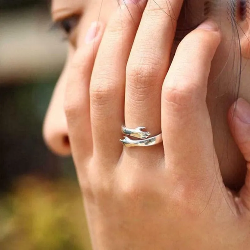 Christian Hugging Hands Ring