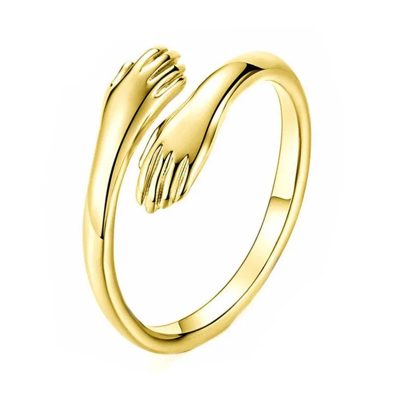 Christian Hugging Hands Ring
