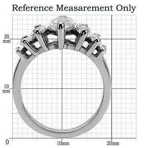 CJ7691OS Wholesale Stainless Steel Graduated Marquise CZ Engagement Ring
