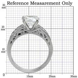 CJ7759OS Wholesale Stainless Steel Round Cubic Zirconia Intricately Designed Setting Engagement Ring