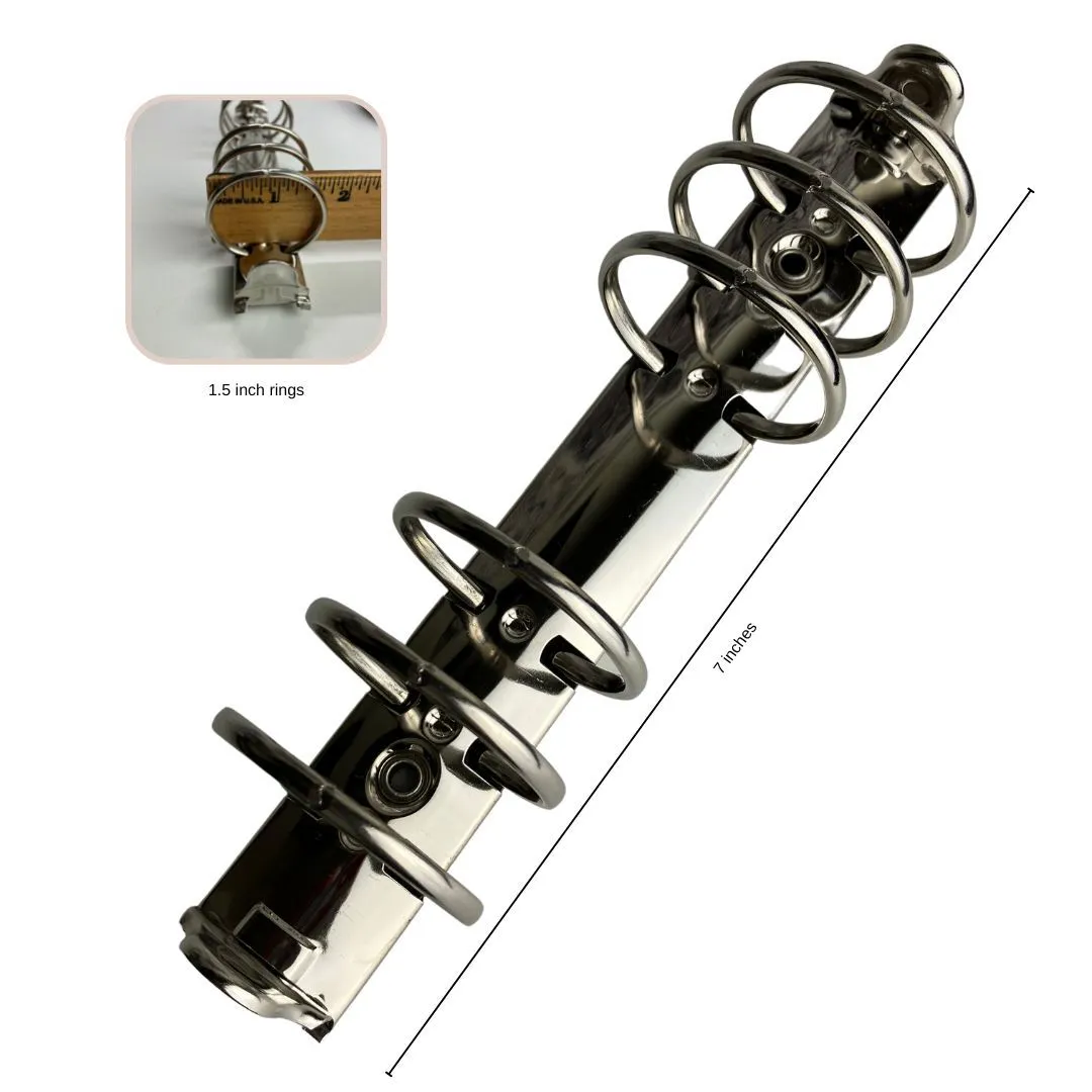 Compact Silver Removable 6 Planner Binder Replacement Rings - 1.5 Inch