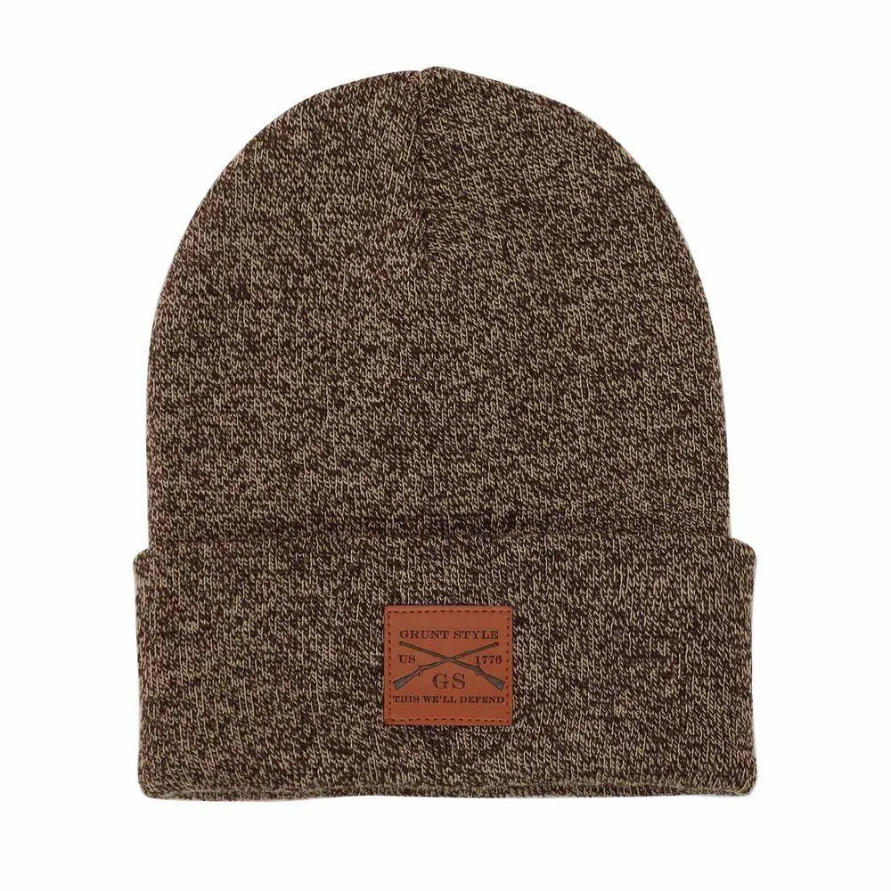 Cuffed Beanie - Brown Heather